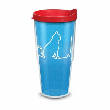 ALIMENTACION 24 oz Cat Heartbeat Tumbler with Lid, Red AL2969213